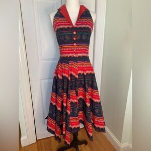 1950/60s Vintage Dress with a Scarf -Style Bottom